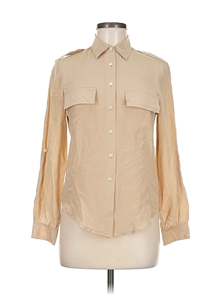 Pre-owned Chaus 3/4 Sleeve Blouse In Brown
