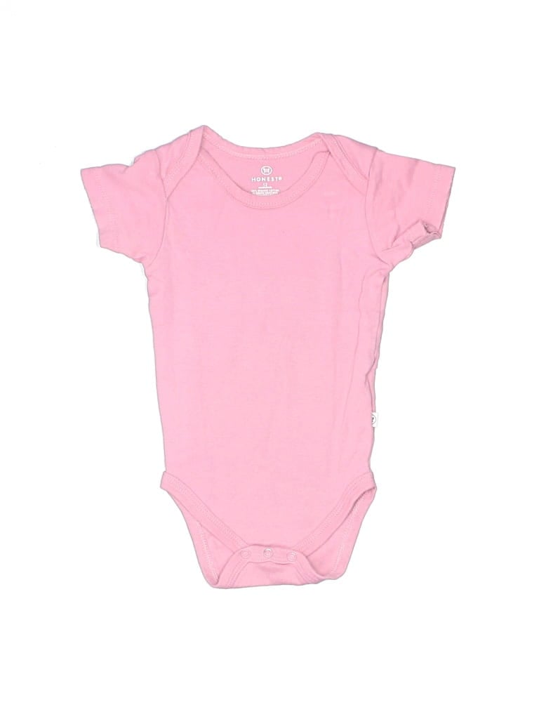 Pre-owned Honest Baby Clothing Babies' Short Sleeve Onesie In Pink
