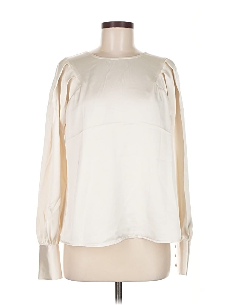 Pre-owned Express Long Sleeve Blouse In White