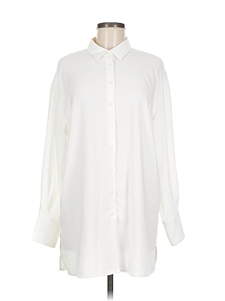 Pre-owned Maison D' Amelie Long Sleeve Blouse In White
