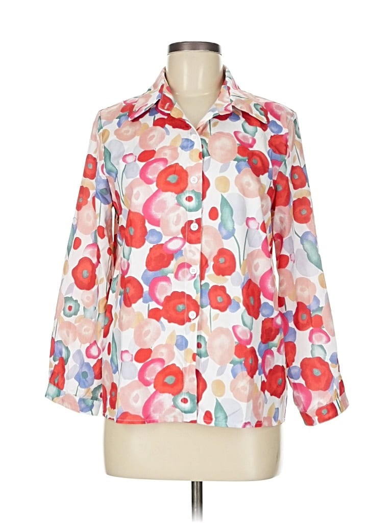 Pre-owned Unbranded 3/4 Sleeve Blouse In Pink