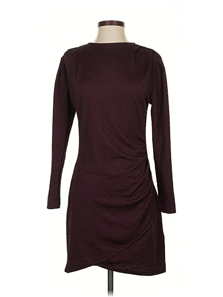Pre-owned Express Casual Dress In Burgundy