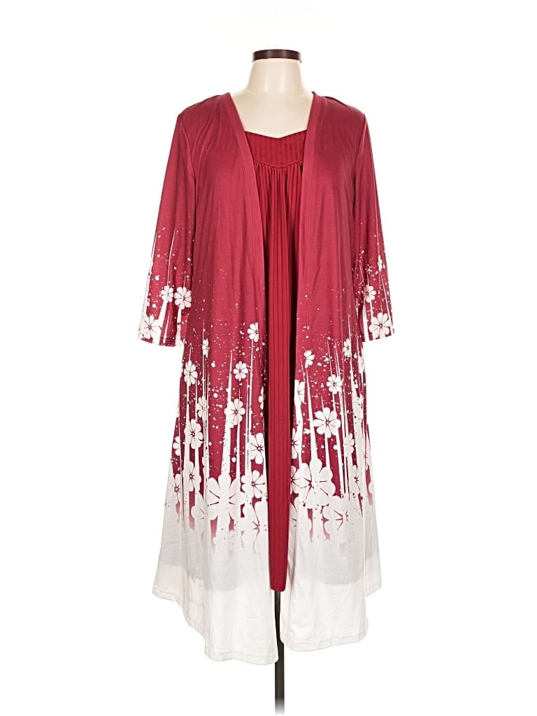 Pre-owned Unbranded Casual Dress In Burgundy