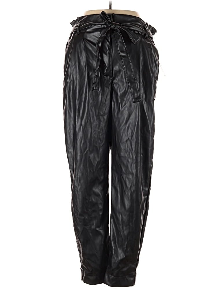 Pre-owned Mi Ami Faux Leather Pants In Black