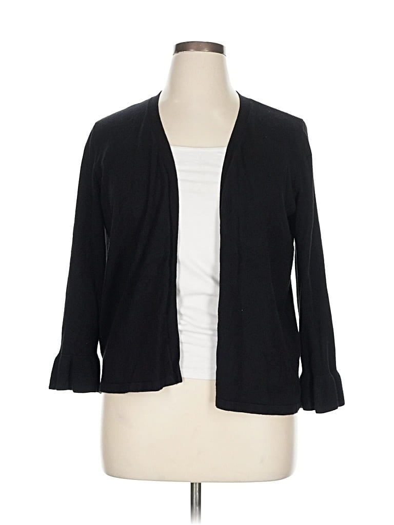 Pre-owned Roz & Ali Cardigan Sweater In Black