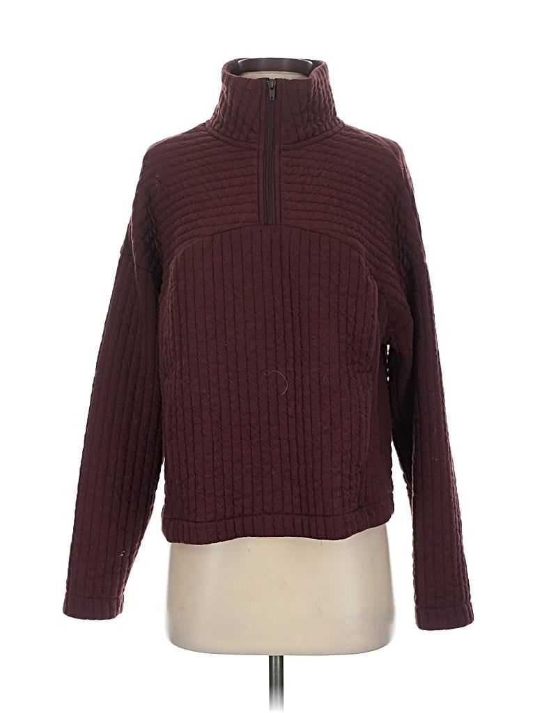 Pre-owned A New Day Fleece Jacket In Burgundy