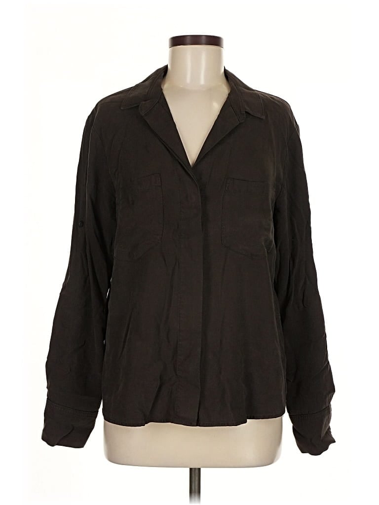 Pre-owned Bella Dahl Long Sleeve Button Down Shirt In Brown