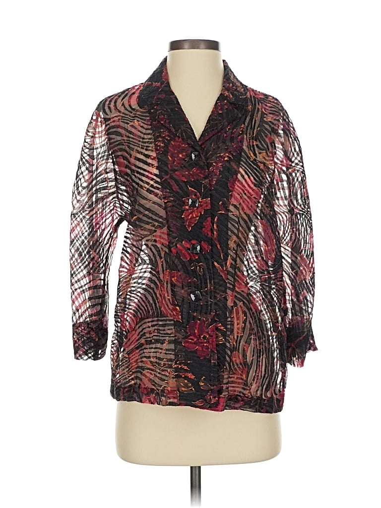Pre-owned Coldwater Creek 3/4 Sleeve Blouse In Black
