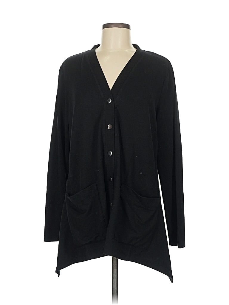 Pre-owned Logo By Lori Goldstein Cardigan Sweater In Black