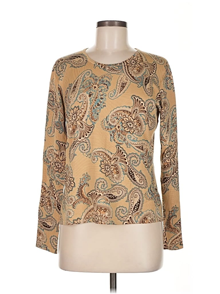 Pre-owned Talbots Long Sleeve T-shirt In Gold