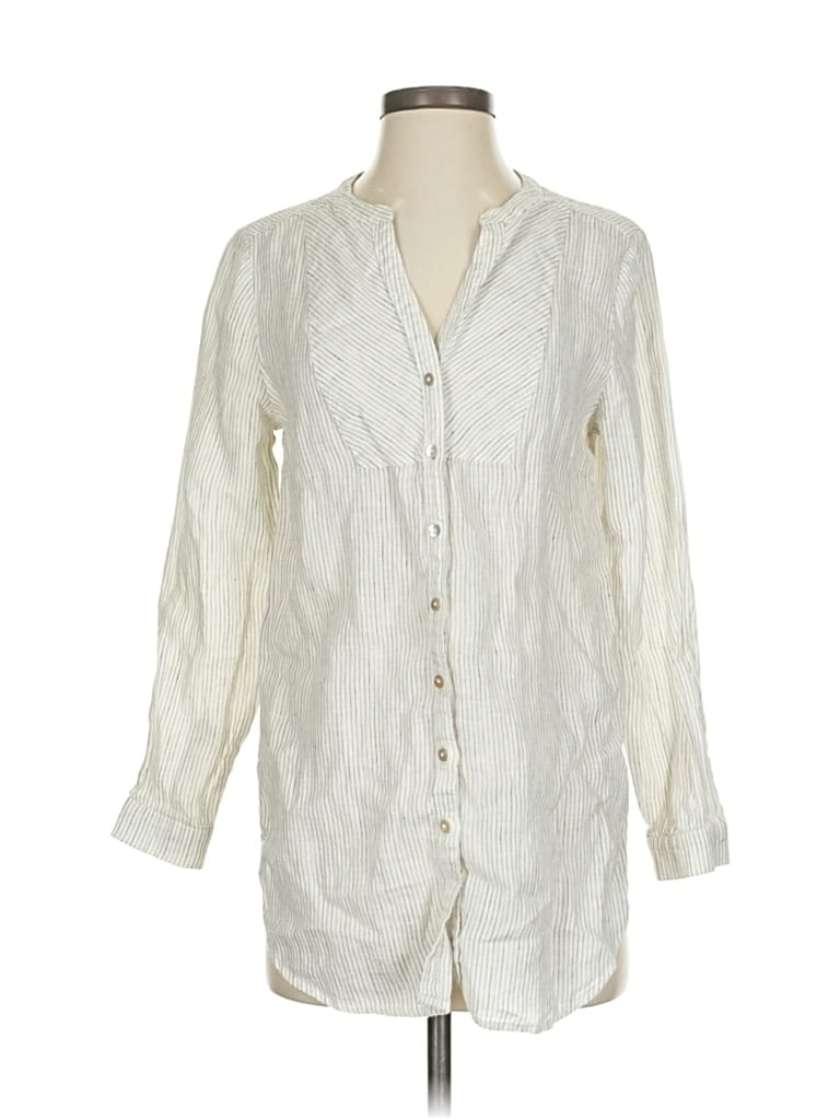 Pre-owned Sundance 3/4 Sleeve Button Down Shirt In White
