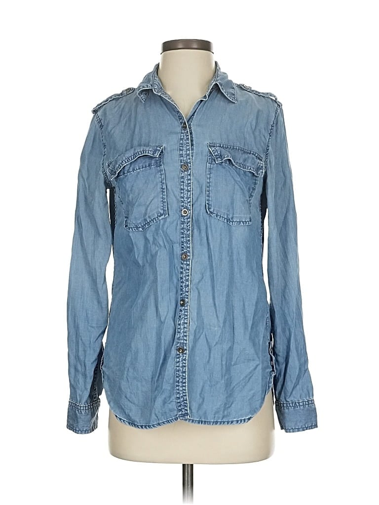 Pre-owned Banana Republic Long Sleeve Button Down Shirt In Blue