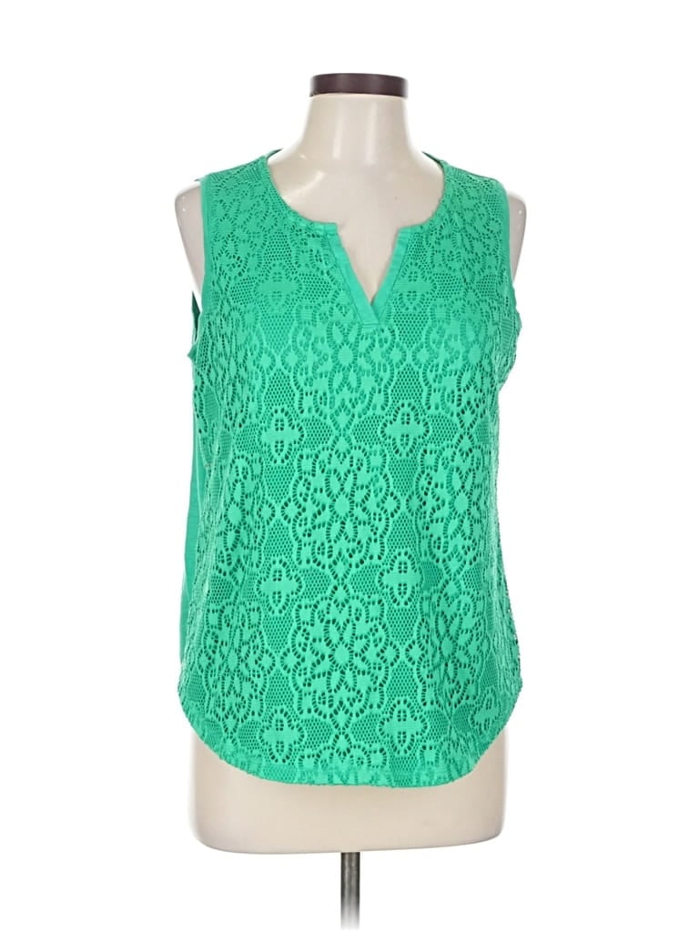 Pre-owned Liz Claiborne Sleeveless Blouse In Green