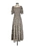 Max Studio 100% Polyester Floral Gray Casual Dress Size P (estimated, petite) - photo 1