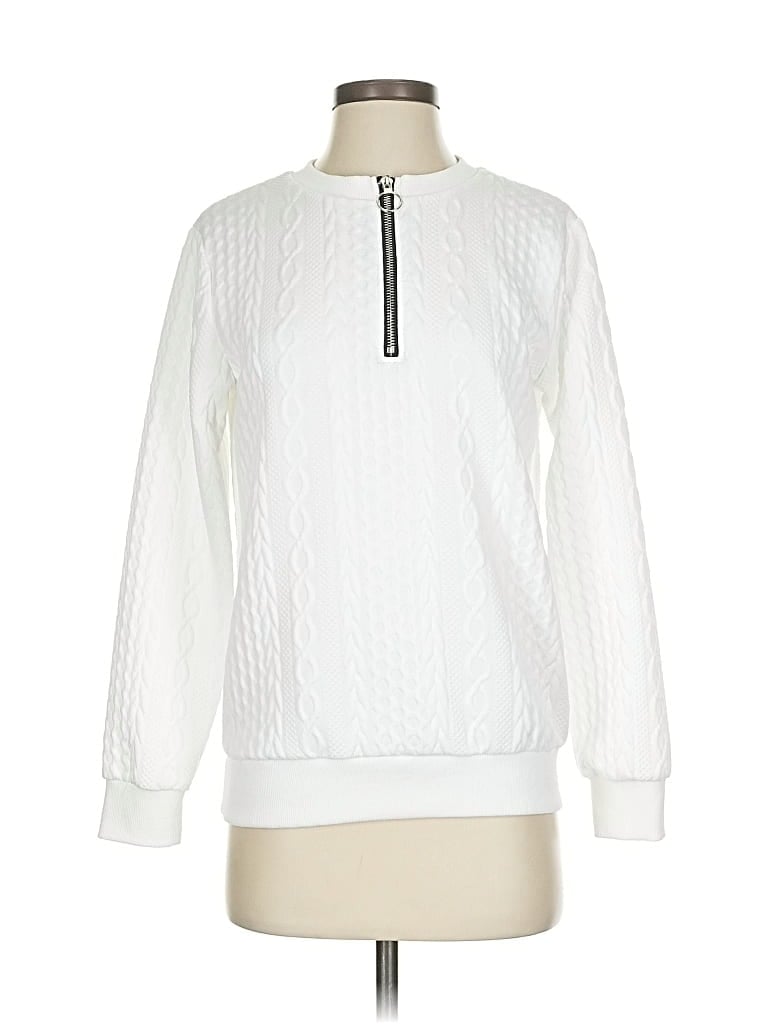 Pre-owned Unbranded Pullover Sweater In White