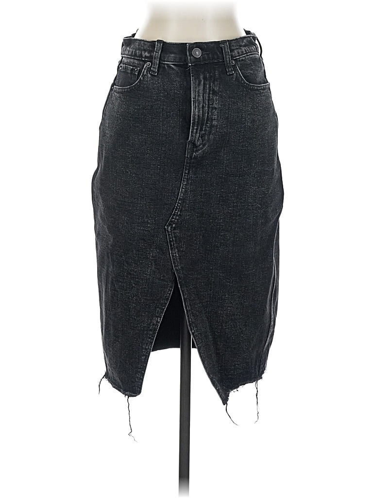 Pre-owned Abercrombie & Fitch Denim Skirt In Black