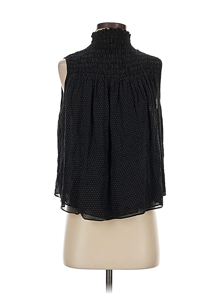 Pre-owned Frame Sleeveless Silk Top Black Halter Neckline Tops