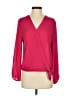 Soho 100% Polyester Pink Long Sleeve Blouse Size S - photo 1