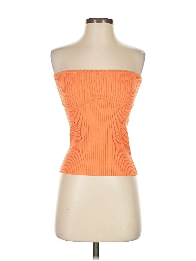 Pre-owned Camila Coelho Tube Top Orange Strapless Neckline Tops