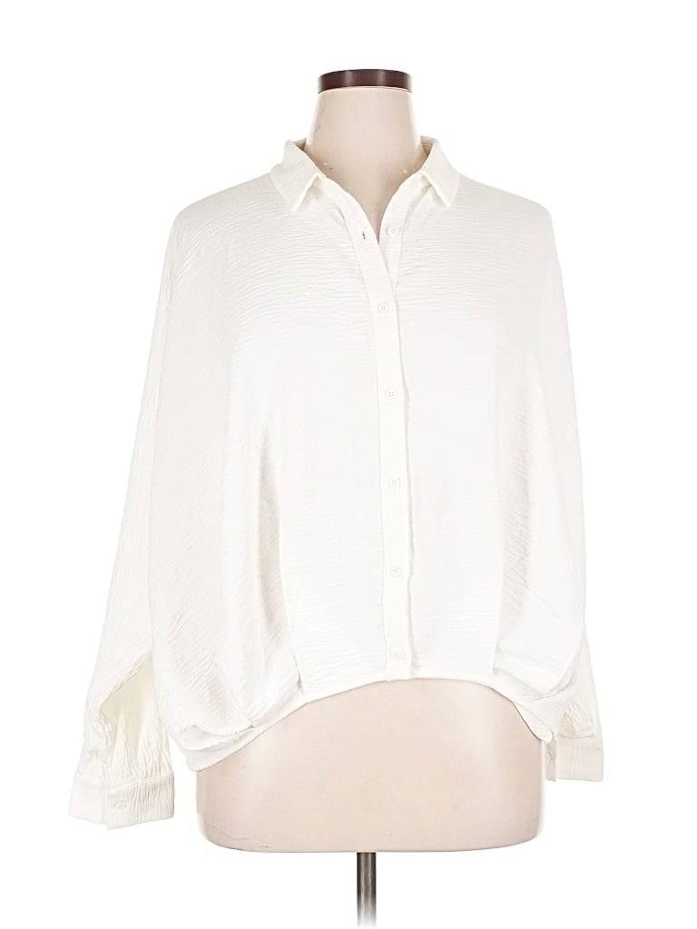 Pre-owned Patrizia Luca 3/4 Sleeve Blouse In White