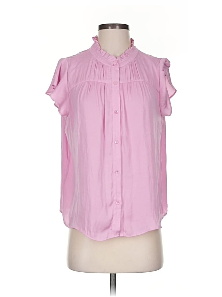 Pre-owned Rachel Zoe Short Sleeve Blouse In Pink