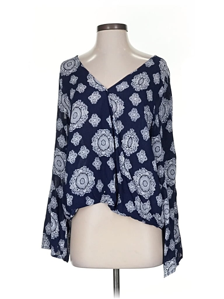 Pre-owned Altar'd State 3/4 Sleeve Blouse In Blue