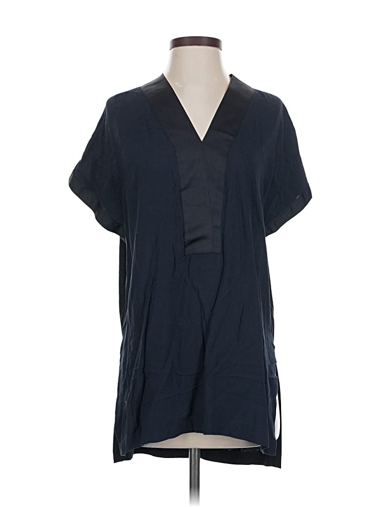 Pre-owned Banana Republic Factory Store Short Sleeve Blouse In Blue