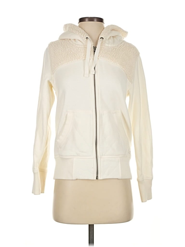 Pre-owned Eddie Bauer Zip Up Hoodie In White