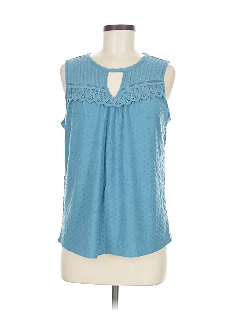 Pre-owned Daniel Rainn Sleeveless Blouse In Blue