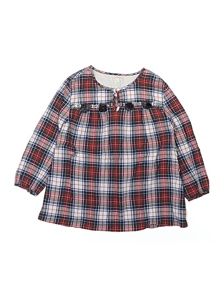 Pre-owned Crewcuts Kids' 3/4 Sleeve Blouse In Red