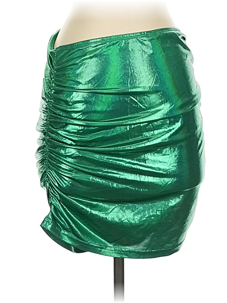 SHEIN Pre-owned Faux Leather Skirt In Green