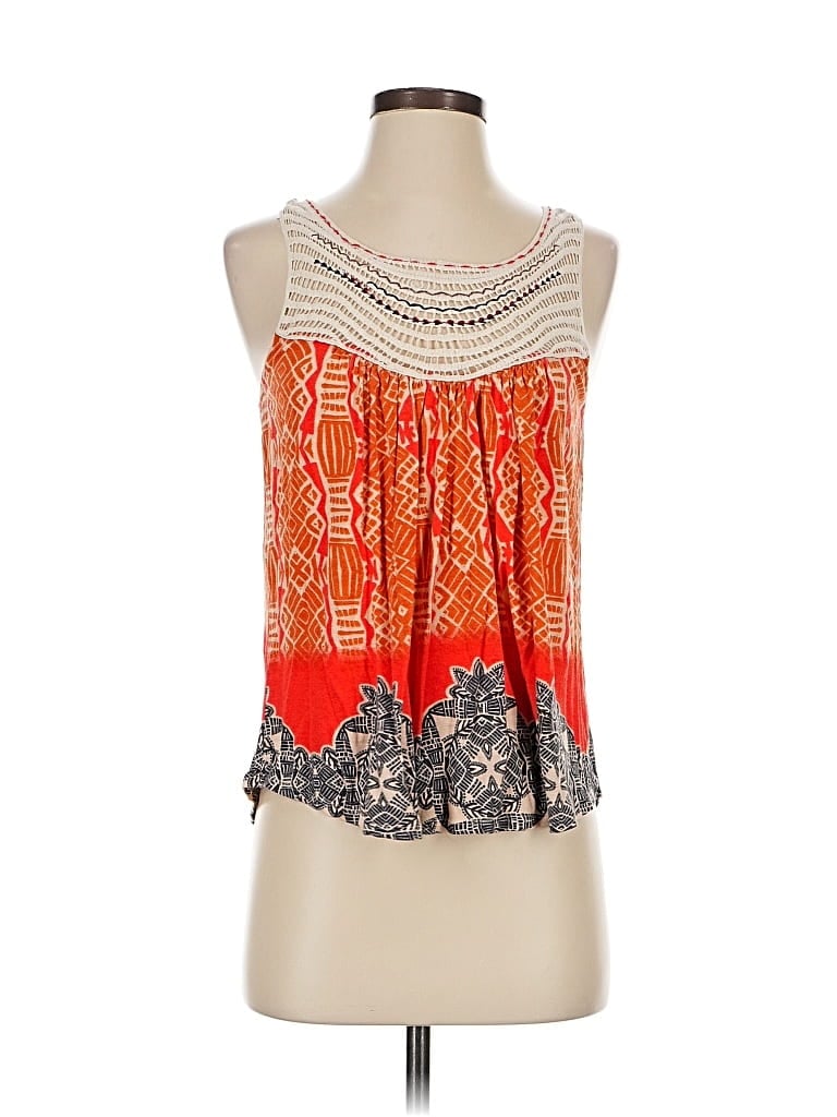 Pre-owned One September Sleeveless Blouse In Orange
