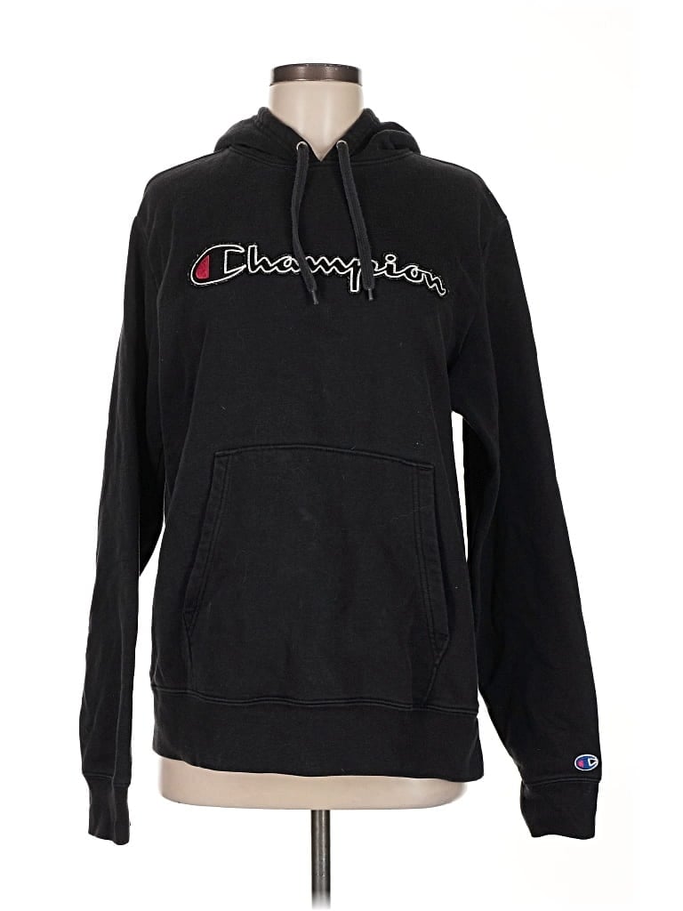 Pre-owned Champion Pullover Hoodie In Black