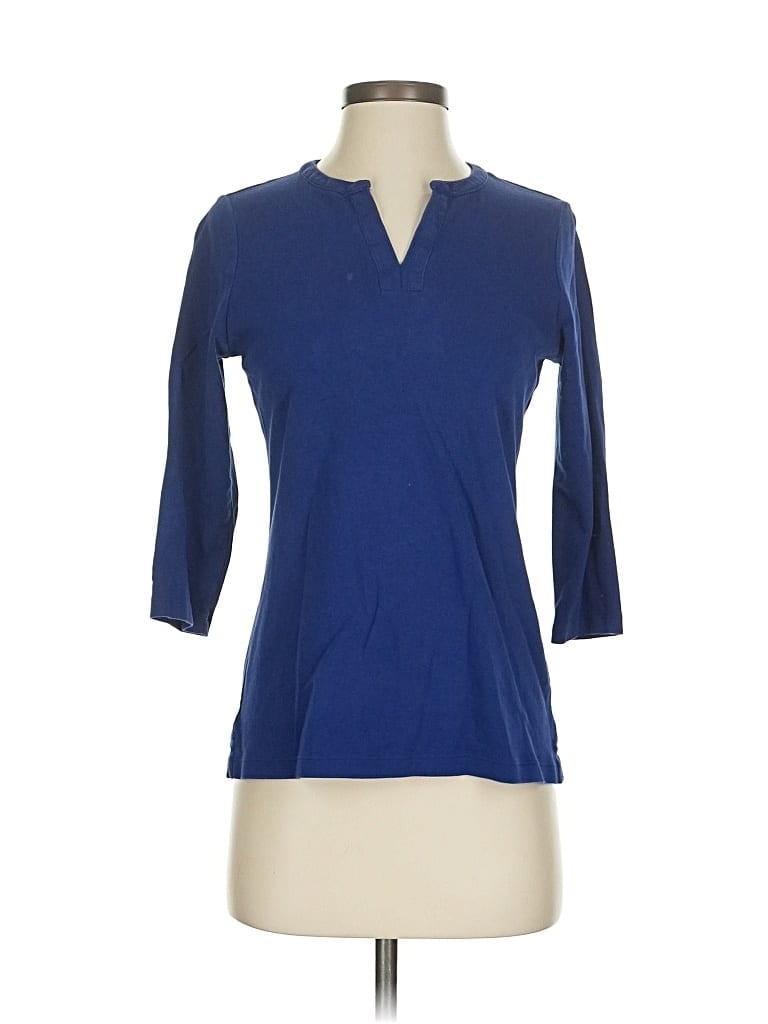 Pre-owned L.l.bean 3/4 Sleeve T-shirt In Blue