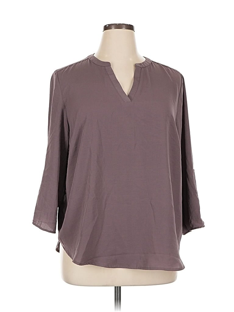 Pre-owned Maurices 3/4 Sleeve Blouse In Brown