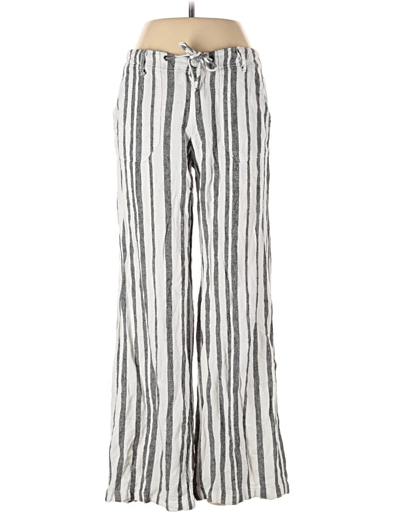 Pre-owned Just Living Linen Pants In Silver