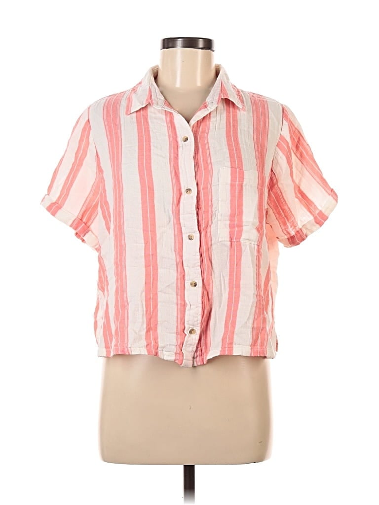 Pre-owned Old Navy Short Sleeve Blouse In Pink