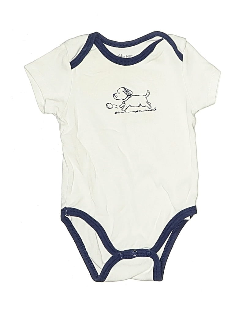 Pre-owned Little Me Babies' Short Sleeve Onesie In White