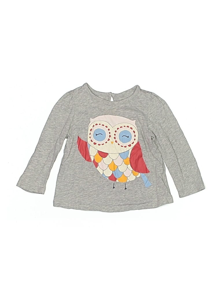 Pre-owned Baby Gap Kids' 3/4 Sleeve T-shirt In Gray