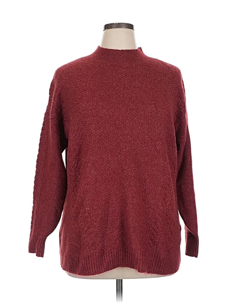 Pre-owned Lc Lauren Conrad Pullover Sweater In Burgundy