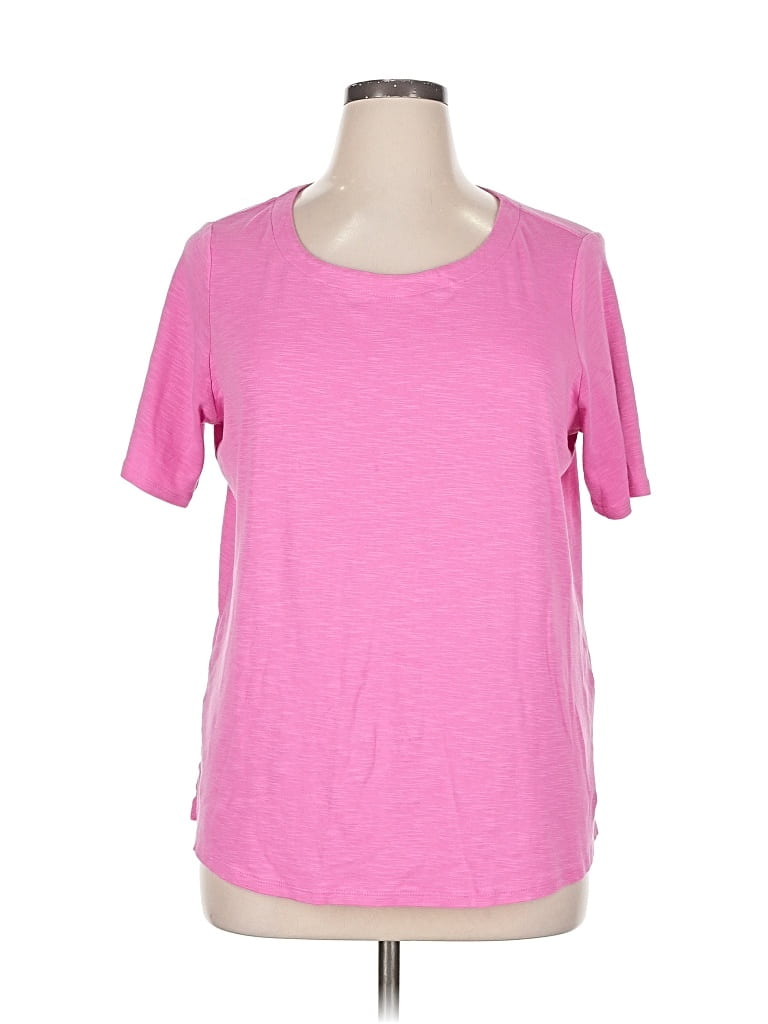 Pre-owned Jjill Short Sleeve T-shirt In Pink