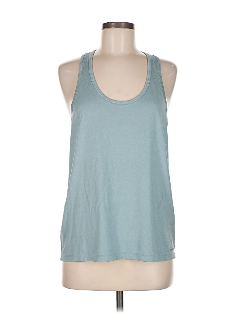 Pre-owned Eddie Bauer Tank Top Teal Halter Neckline Tops In Blue
