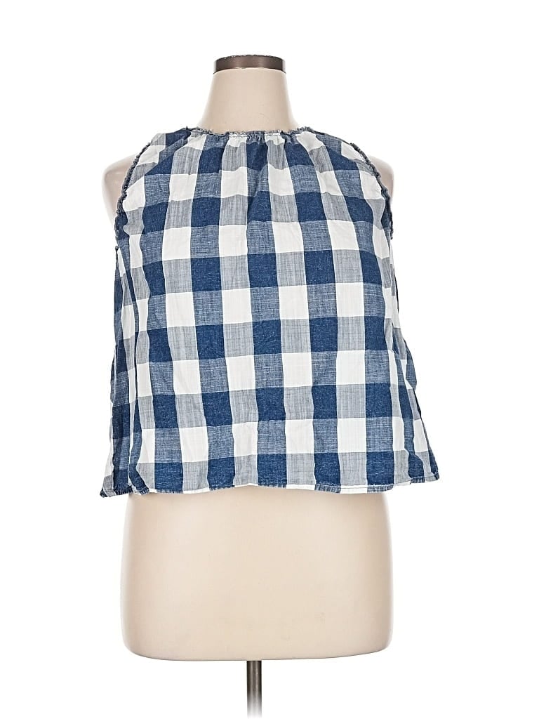 Pre-owned A.n.a. A New Approach Sleeveless Blouse In Blue