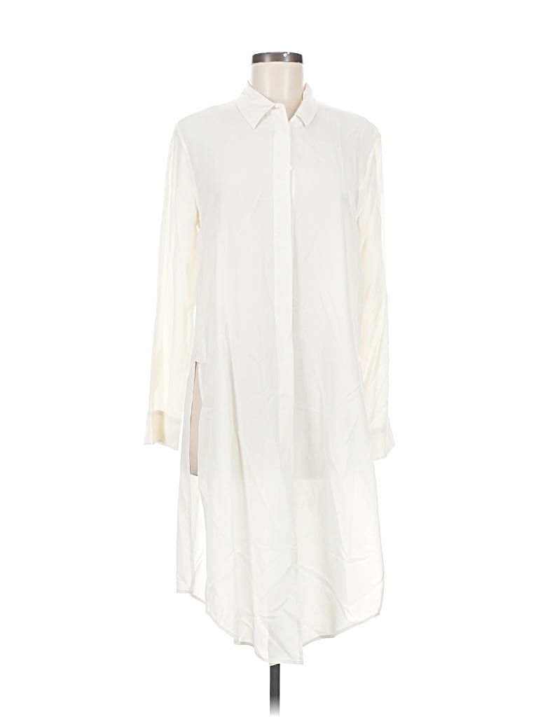 Pre-owned Equipment Long Sleeve Blouse In White