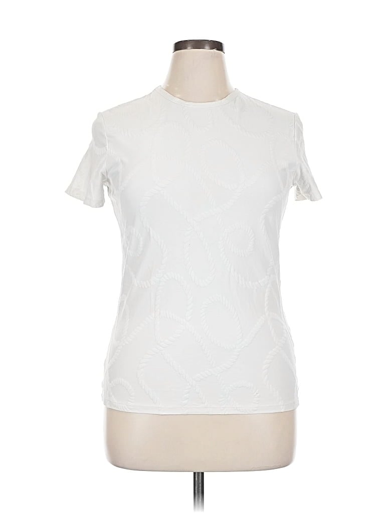 Pre-owned J. Mclaughlin Short Sleeve T-shirt In White