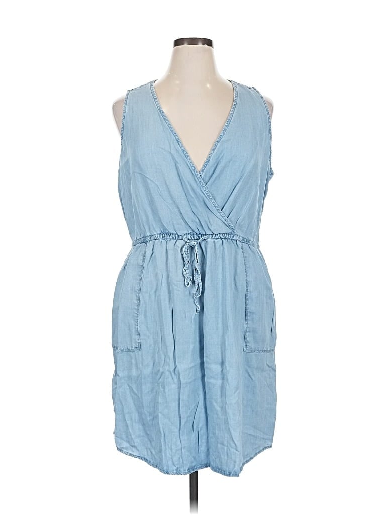 Pre-owned Time And Tru Casual Dress In Blue
