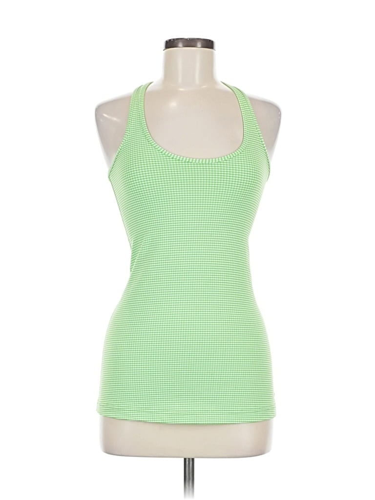 Pre-owned Lululemon Athletica Tank Top Green Halter Neckline Tops