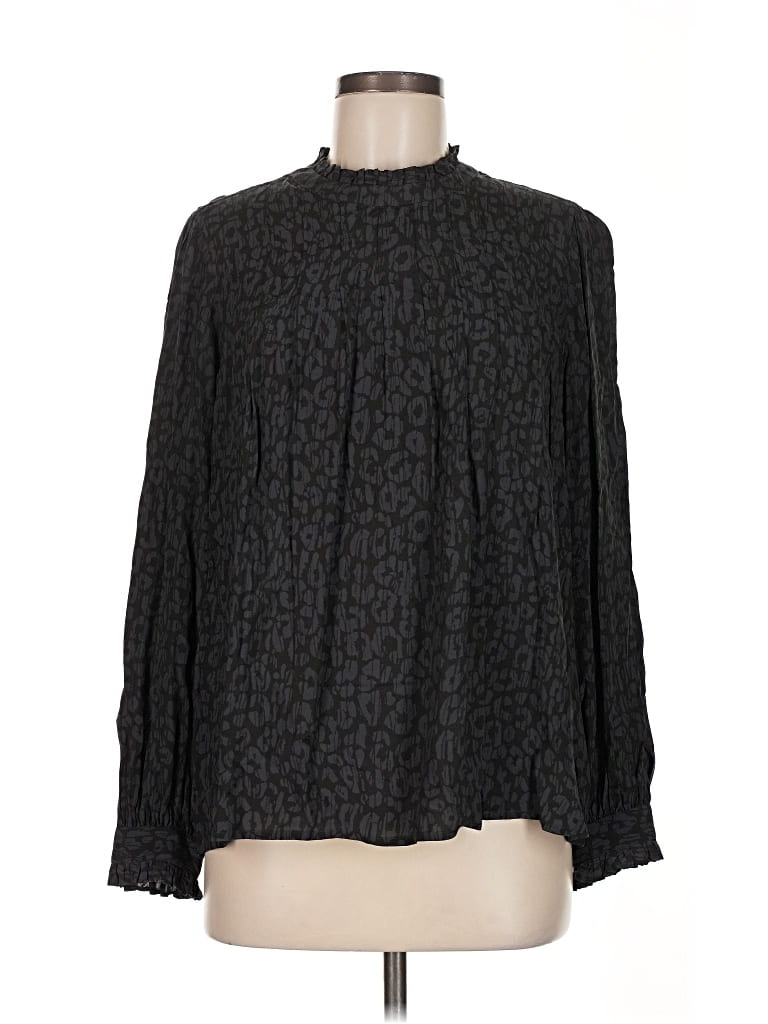Pre-owned Rails Long Sleeve Blouse In Black