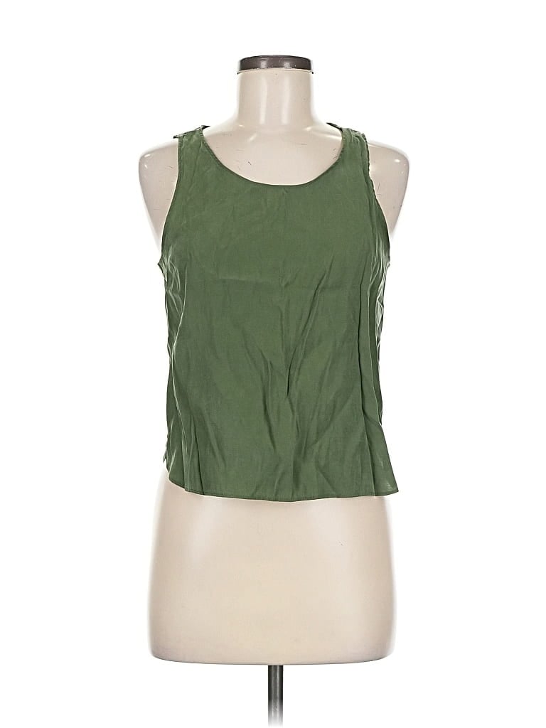 Pre-owned Mng Sleeveless Top Green Halter Neckline Tops