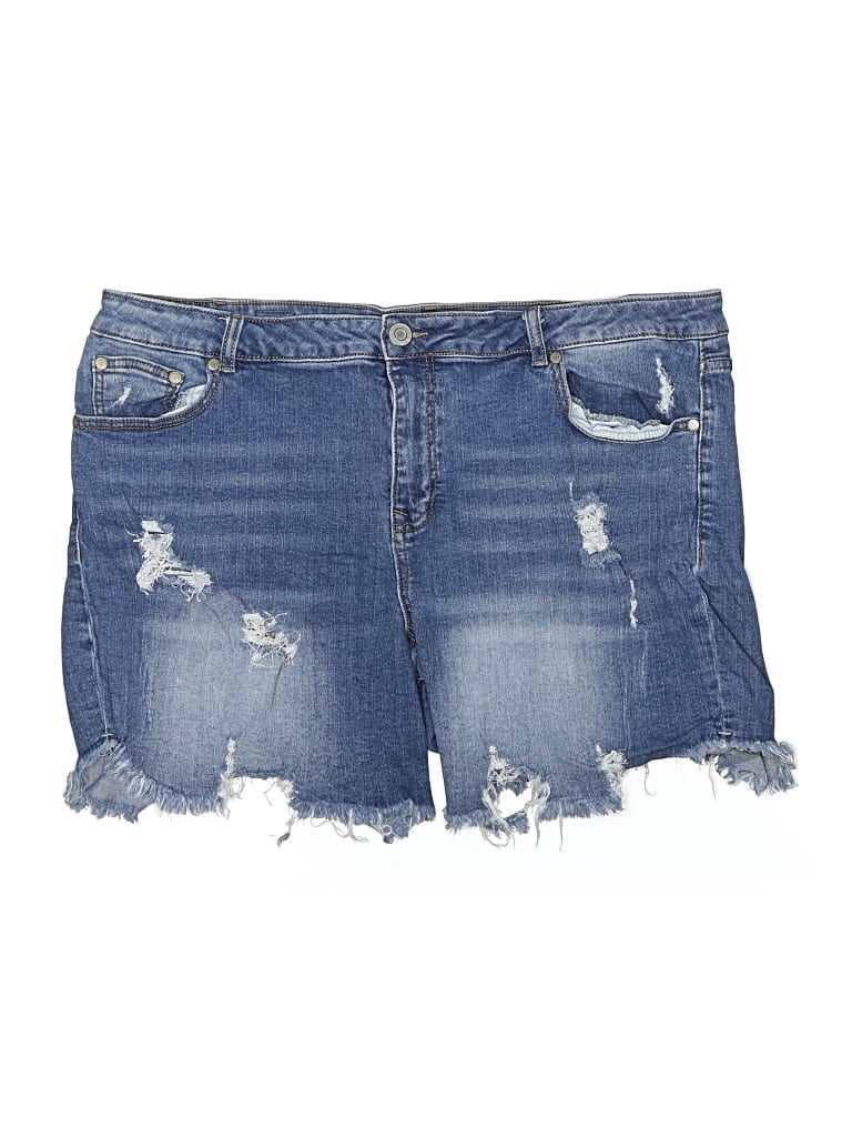 Pre-owned Eloquii Denim Shorts In Blue